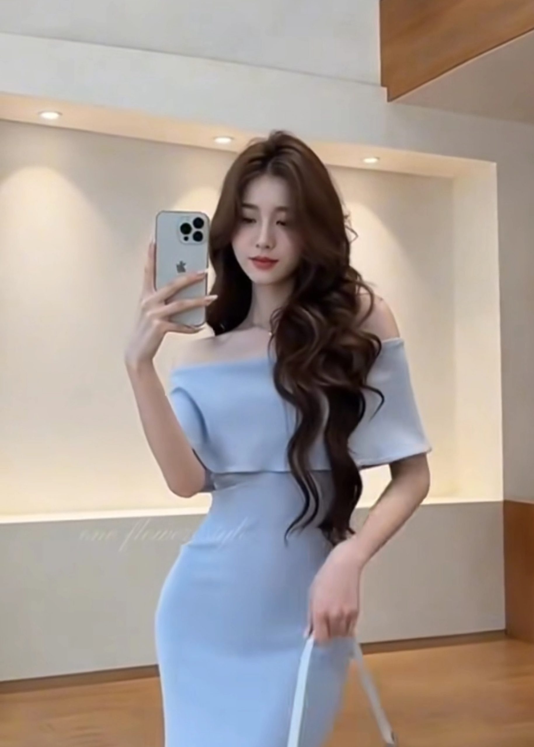 Blue Off-Shoulder Knit Bodycon Dress for Women 2026 Summer Slim Fit Long Party Dress - Image 2